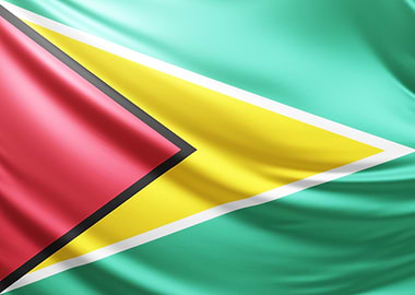 Guyana Flag, realistic flag of Guyana