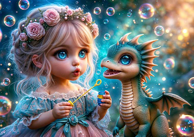 Little Girl and Dragon