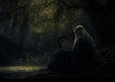 Harpist in the Forest
