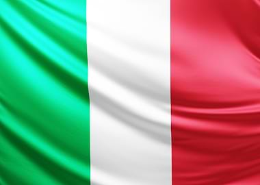 Italian Flag, realistic flag of Italy