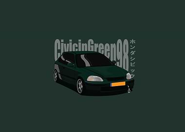 Green Honda Civic 98
