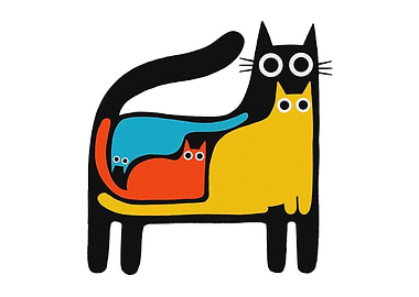 Cat Stack Illustration