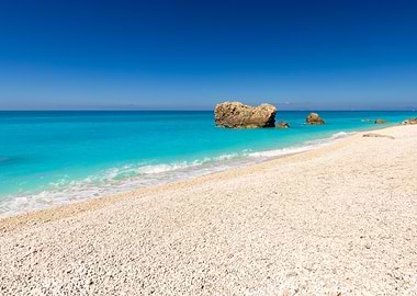 Tropical Beach with Clear Water, Lefkada, Greek Island