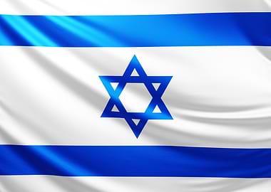 Israeli Flag, realistic flag of Israel
