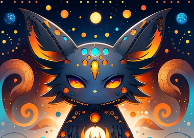 Cosmic Cat and Futuristic Traveler Unite