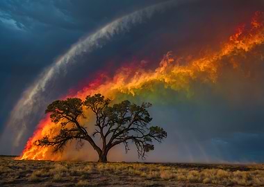 Rainbow Fire Sky