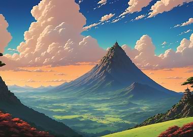 Mountain Landscape with Pagoda