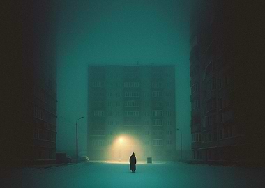 Cinematic Winter Ghost City