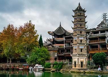 Ancient Pagoda by the River