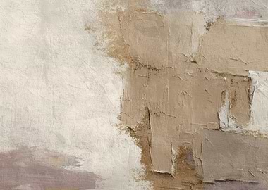 Abstract Beige and White Painting