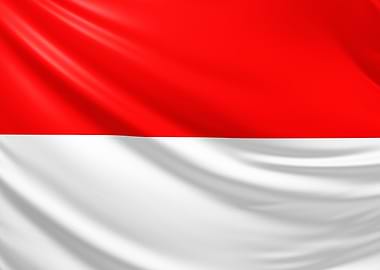 Indonesian Flag, realistic flag of Indonesia