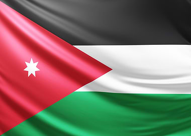 Jordan Flag, realistic flag of Jordan