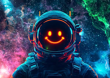 Smiling Astronaut in Space