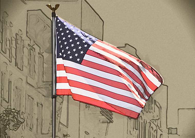 American Flag Waving