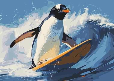 Penguin Surfing