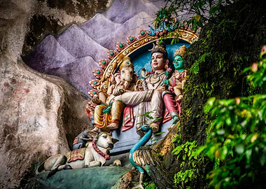 Hindu Deities in Cave