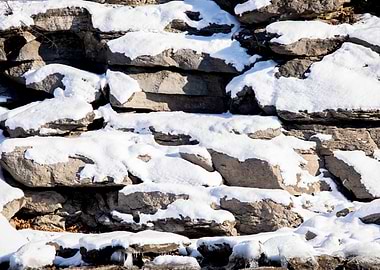 Snowy Rock Formation
