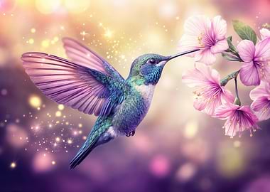 Flying Hummingbird Wall Art