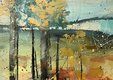 Abstract Forest Painting