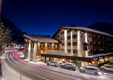 Alpine Hotel at Night