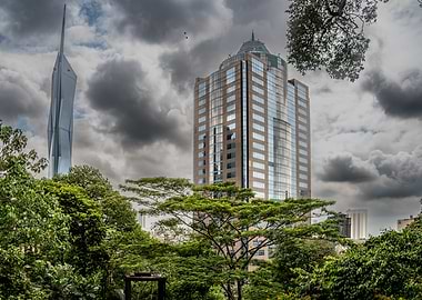 Modern Skyscrapers in City