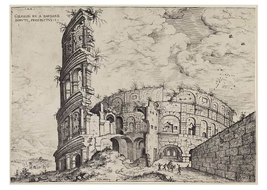 Colosseum Ruins Engraving
