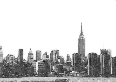 NYC Skyline Sketch