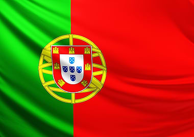 Portuguese Flag, realistic flag of Portugal