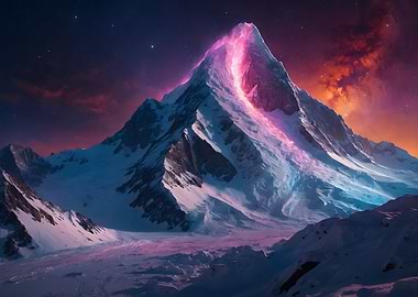 Snowy Mountain Night
