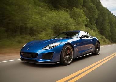 Blue Jaguar F-Type Coupe
