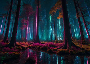 Neon Forest Night