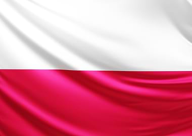 Polish Flag, realistic flag of Poland