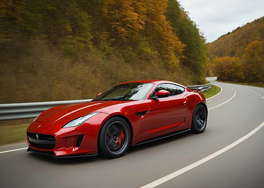 Red Jaguar F-Type Coupe