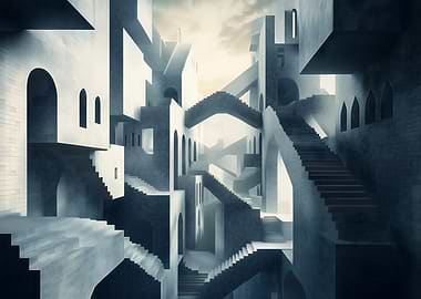 Surreal Staircase City