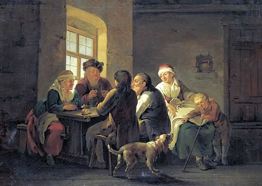 A Family Lunching in a Tavern
