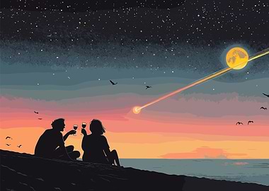 Couple Watching Meteor Shower