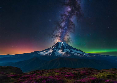 Milky Way Over Mountain