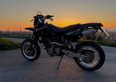 Husqvarna Motorcycle Sunset
