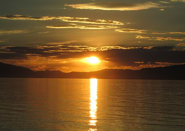 Golden Sunset Over Water