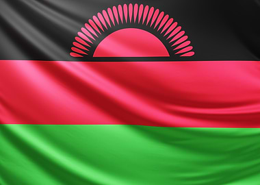 Malawi Flag, Realistic flag of Malawi