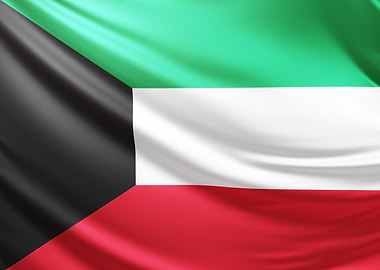 Kuwait Flag, realistic Kuwait flag