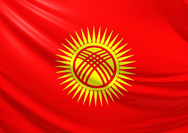 Kazakhstan Flag, realistic flag of Kazakhstan