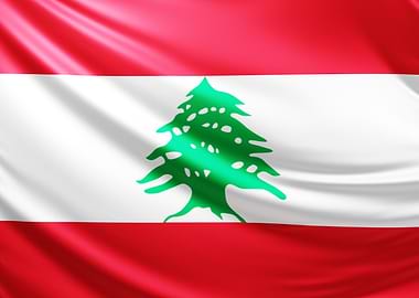 Lebanese Flag, realistic lebanon flag