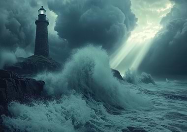 Lighthouse in Storm