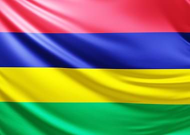 Mauritius Flag, realistic flag of Mauritius