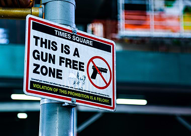 Gun Free Zone Sign - Times Square