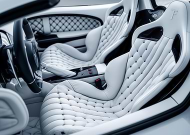 White Luxury Car Interior