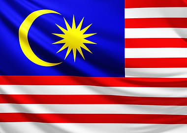 Malaysian Flag, realistic flag of Malaysia