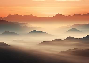 Misty Mountain Sunrise