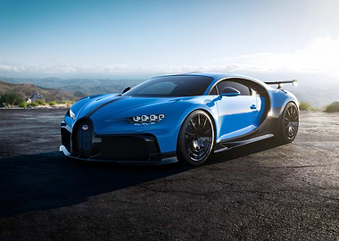 Blue Bugatti Chiron Super Sport